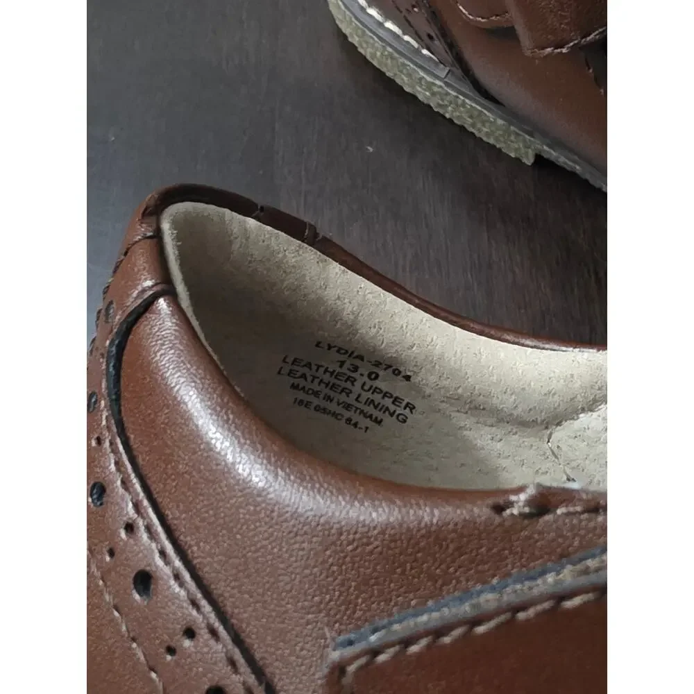 Footmates Lydia Brown Tooled Leather Mary Janes Size 13